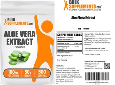 Aloe Vera Extract Powder 100 mg label