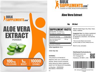 Aloe Vera Extract Powder 100 mg label