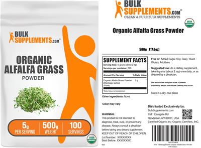 Organic Alfalfa Powder label