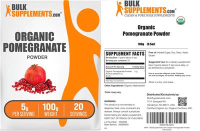 Organic Pomegranate Powder 5 g label
