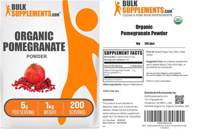 Organic Pomegranate Powder 5 g label