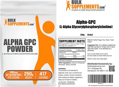 Alpha-GPC Powder 300 mg label