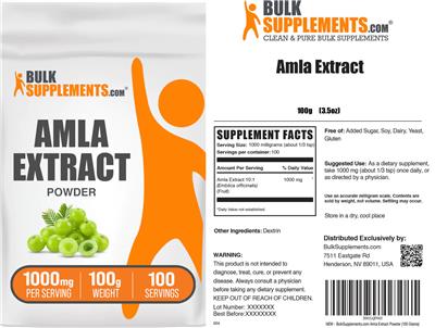 Amla Extract Powder 1000 mg label