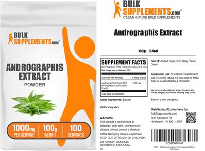 Andrographis Extract Powder 1000 mg label