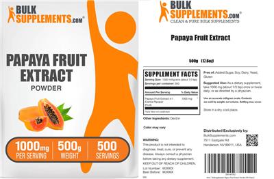 Papaya Fruit Extract Powder 1000 mg label