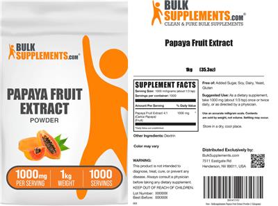 Papaya Fruit Extract Powder 1000 mg label