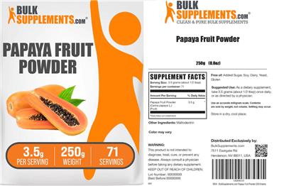 Papaya Fruit Powder 3.5 g label