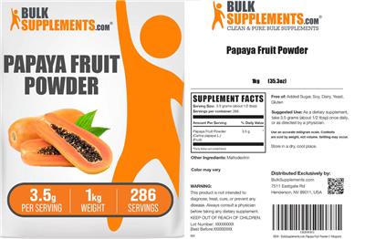 Papaya Fruit Powder 3.5 g label