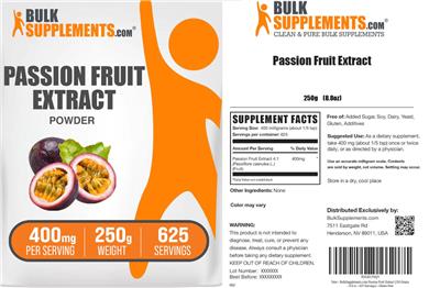 Passion Fruit Extract Powder 400 mg label
