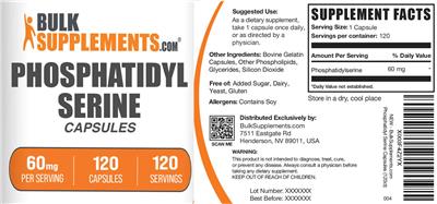 Phosphatidyl Serine Capsules 60 mg label