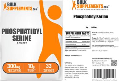 Phosphatidylserine Powder 300 mg label