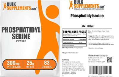 Phosphatidylserine Powder 300 mg label