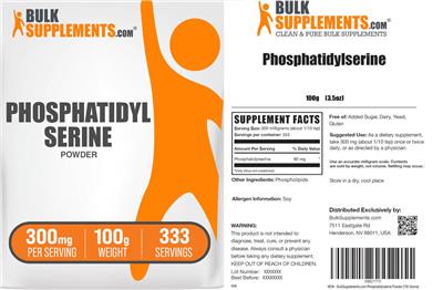 Phosphatidylserine Powder 300 mg label
