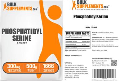 Phosphatidylserine Powder 300 mg label