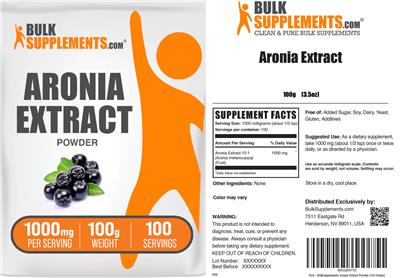 Aronia Extract Powder 1000 mg label