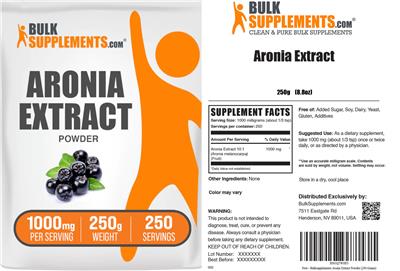 Aronia Extract Powder 1000 mg label
