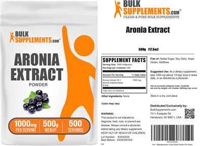 Aronia Extract Powder 1000 mg label
