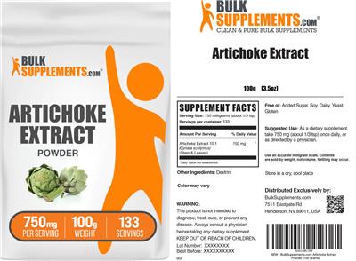 Artichoke Extract Powder 750 mg label