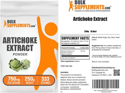 Artichoke Extract Powder 750 mg label