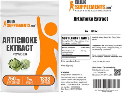 Artichoke Extract Powder 750 mg label