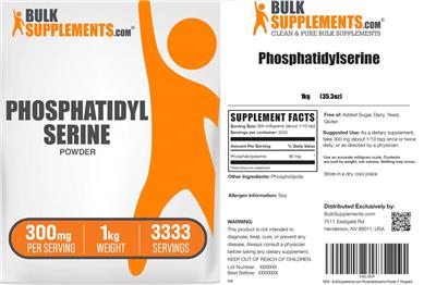 Phosphatidylserine Powder 300 mg label