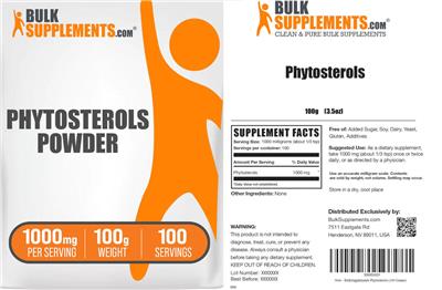 Phytosterols Powder 1000 mg label