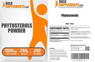 Phytosterols Powder 1000 mg label