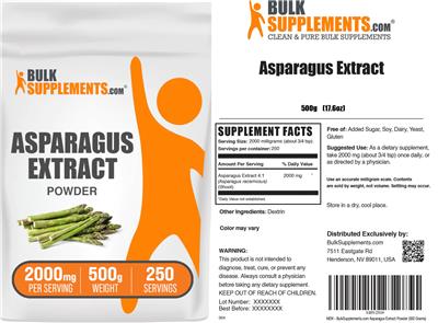 Asparagus Extract Powder 2000 mg label