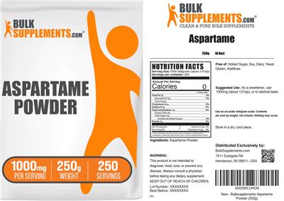 Aspartame Powder 1000 mg label