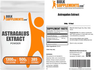 Astragalus Extract 1300 mg label