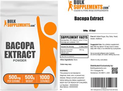 Bacopa Extract Powder 500 mg label