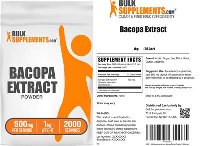 Bacopa Extract 500 mg label