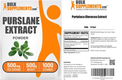 Portulaca Oleracea Extract Powder 500 mg label