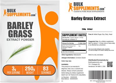 Barley Grass Extract Powder 3 g label
