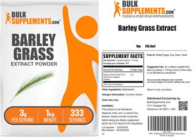 Barley Grass Extract Powder 3 g label