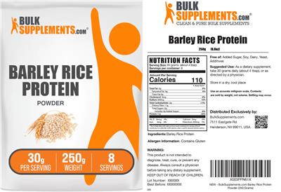 Barley Rice Protein Powder 30 g  label