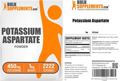 Potassium Aspartate Powder 450 mg label