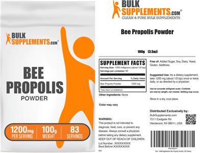 Bee Propolis Powder 1200 mg label