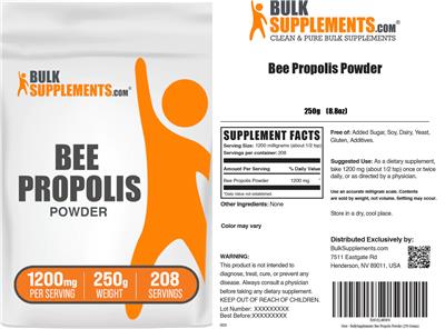 Bee Propolis Powder 1200 mg label