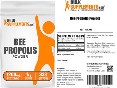 Bee Propolis Powder 1200 mg label