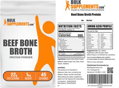 Beef Bone Broth Protein Powder 22 g label