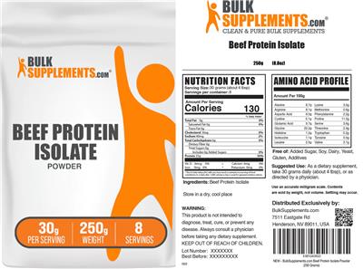 Beef Protein Isolate Powder 30 g label