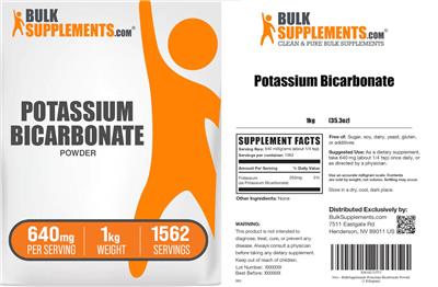 Potassium Bicarbonate Powder 640 mg label