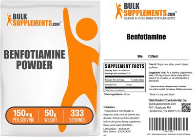 Benfotiamine Powder 150 mg label