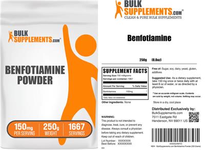 Benfotiamine Powder 150 mg label