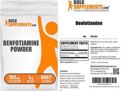 Benfotiamine Powder 150 mg label