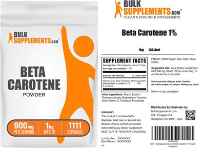 Beta Carotene Powder 900 mg label