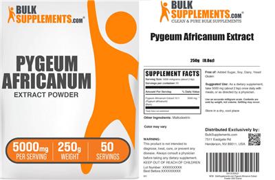 Pygeum Africanum Extract Powder 5000 mg label