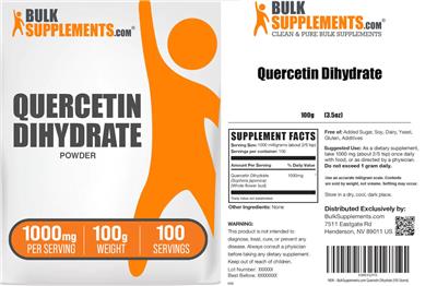 Quercetin Dihydrate Powder 1000 mg label