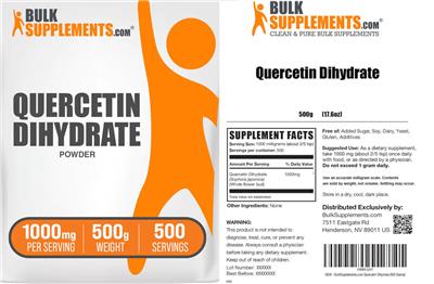Quercetin Dihydrate Powder 1000 mg label